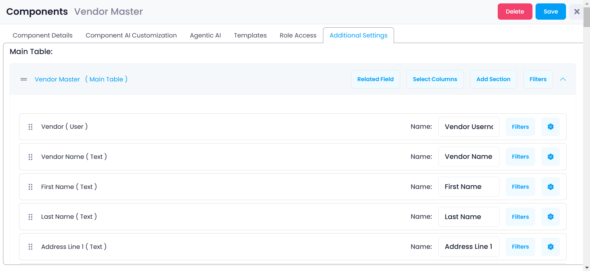 Additional Settings Main Interface