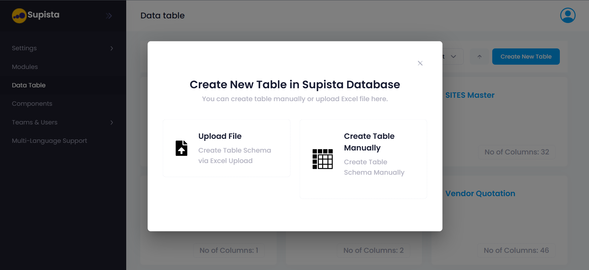 Create Table Options