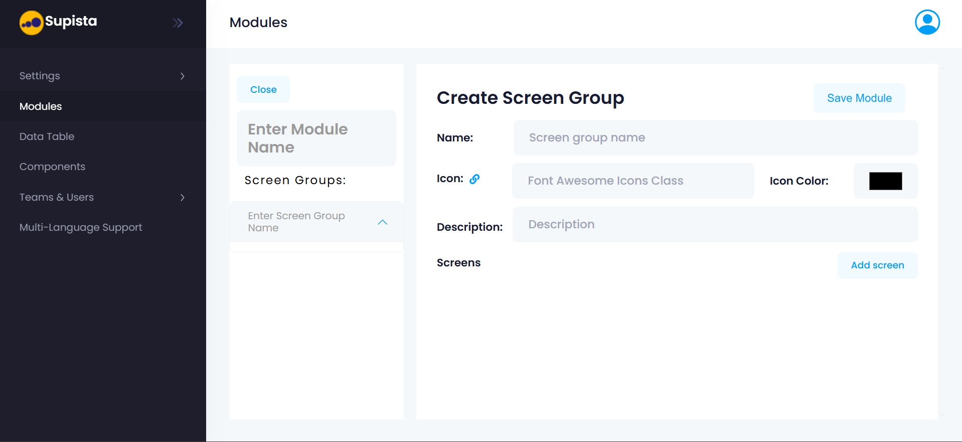 Create Screen Group