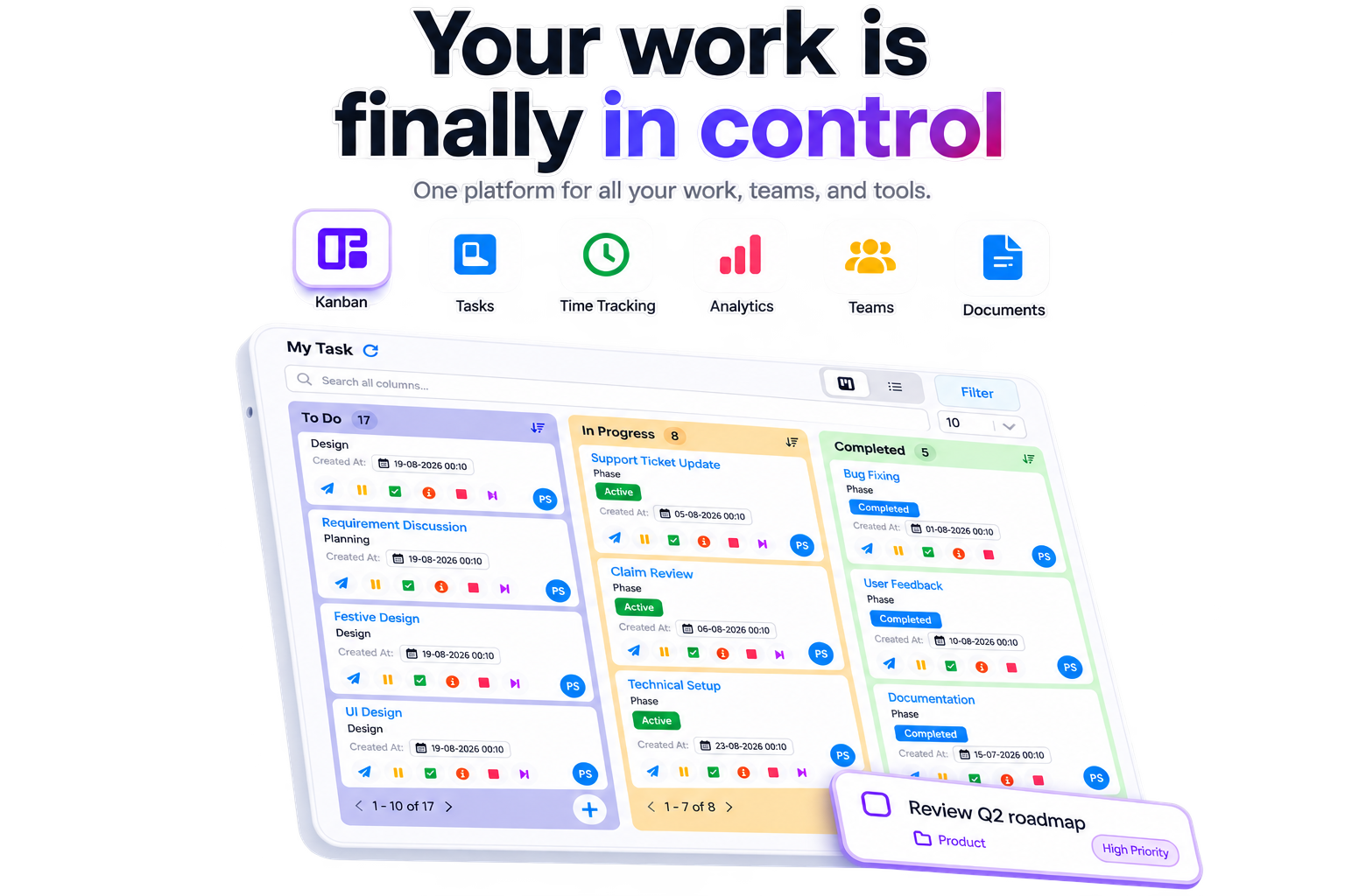Supista Projects project tracking dashboard